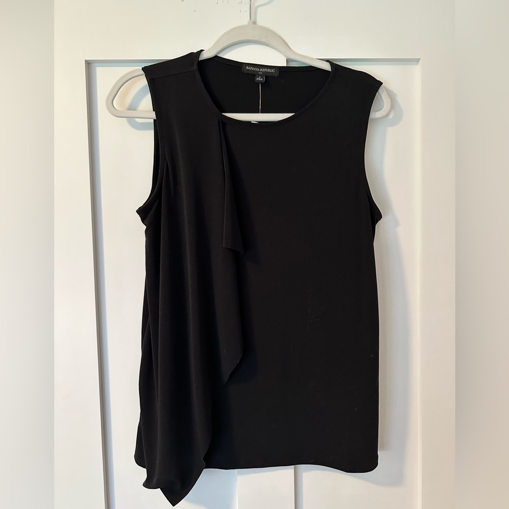 Banana Republic New Black Tanktop Blouse Sleeveless Layered Size Small